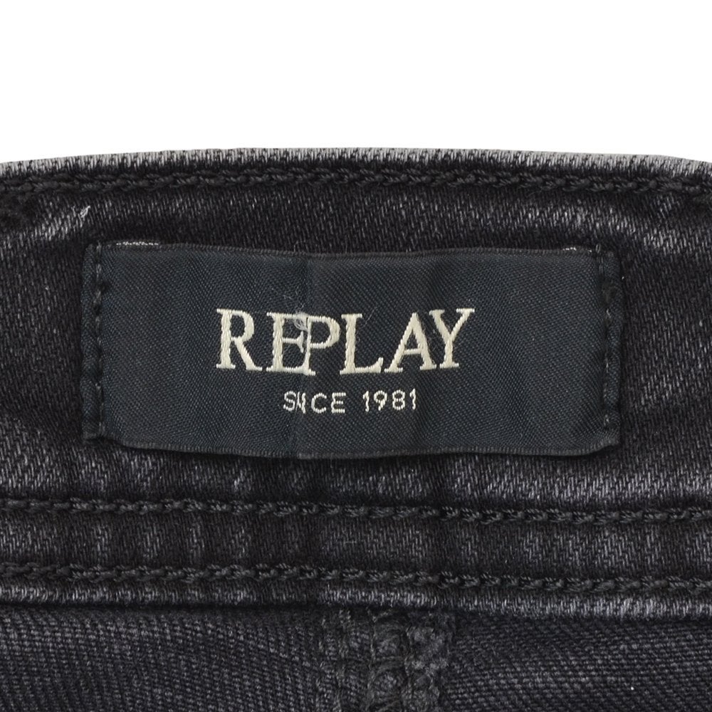 リプレイREPLAYストレッチデニムメンズストレートジーンズGROVERグローバーモデルHyperflexシリーズブラックウォッシュ11.5オンスコインポケットセルビッチテープ仕様国内正規品でらでら公式ブランド