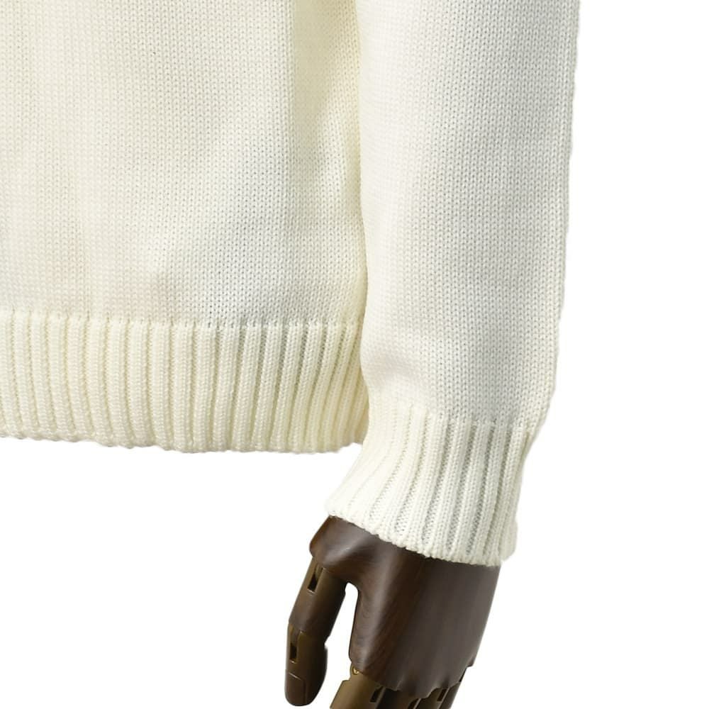 ザノーネZANONEモックネックニットメンズミドルゲージセーターLUPORAG5ゲージメリノウール素材オフホワイト白ラグランスリーブスリムフィット810188-ZR229国内正規品でらでら公式ブランド