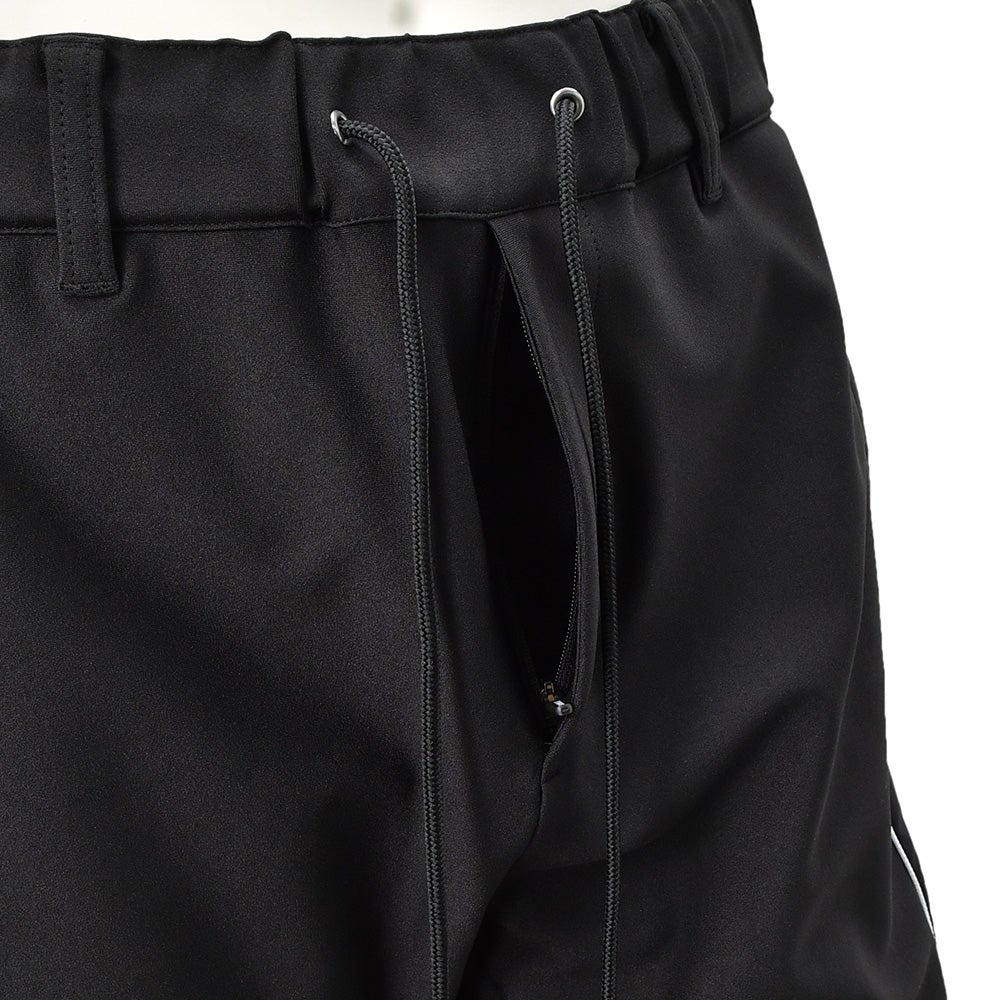 TFW49ティーエフダブリューフォーティーナイントラックパンツメンズジャージーパンツブラック黒配色パターン異素材切り替え2WAYキックバックUVカット吸水速乾多機能国内正規品でらでら公式ブランド