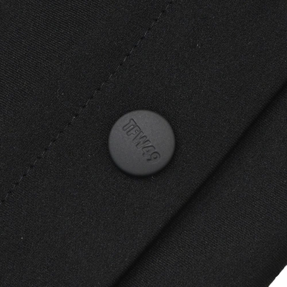 TFW49ティーエフダブリューフォーティーナイントラックパンツメンズジャージーパンツブラック黒配色パターン異素材切り替え2WAYキックバックUVカット吸水速乾多機能国内正規品でらでら公式ブランド