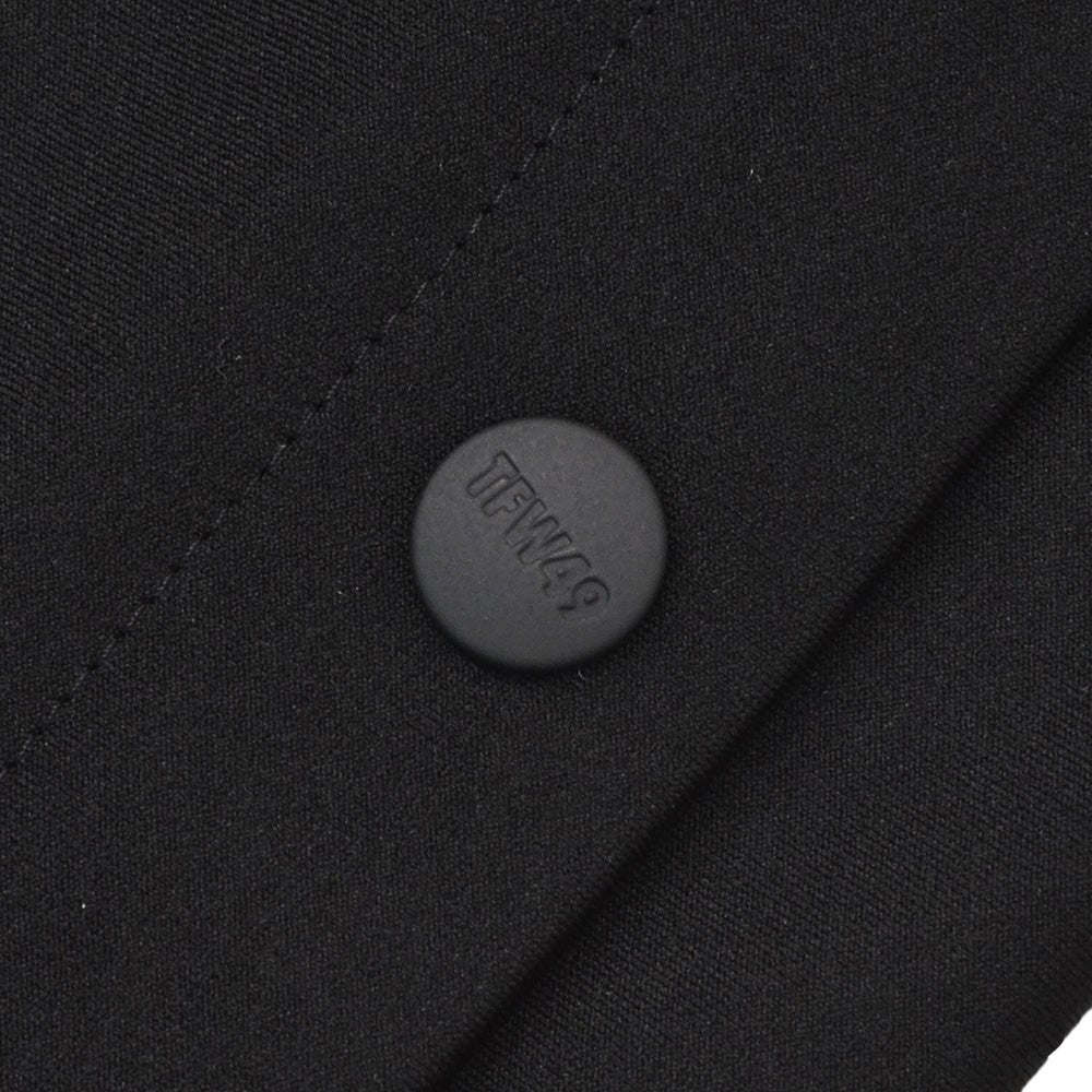 TFW49ティーエフダブリューフォーティーナイントラックパンツメンズジャージーパンツブラック黒配色パターン異素材切り替え2WAYキックバックUVカット吸水速乾多機能国内正規品でらでら公式ブランド