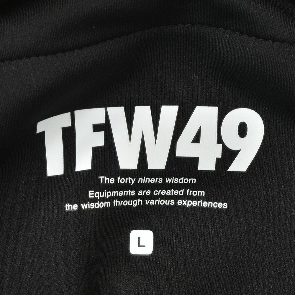 TFW49ティーエフダブリューフォーティーナイントラックパンツメンズジャージーパンツブラック黒配色パターン異素材切り替え2WAYキックバックUVカット吸水速乾多機能国内正規品でらでら公式ブランド