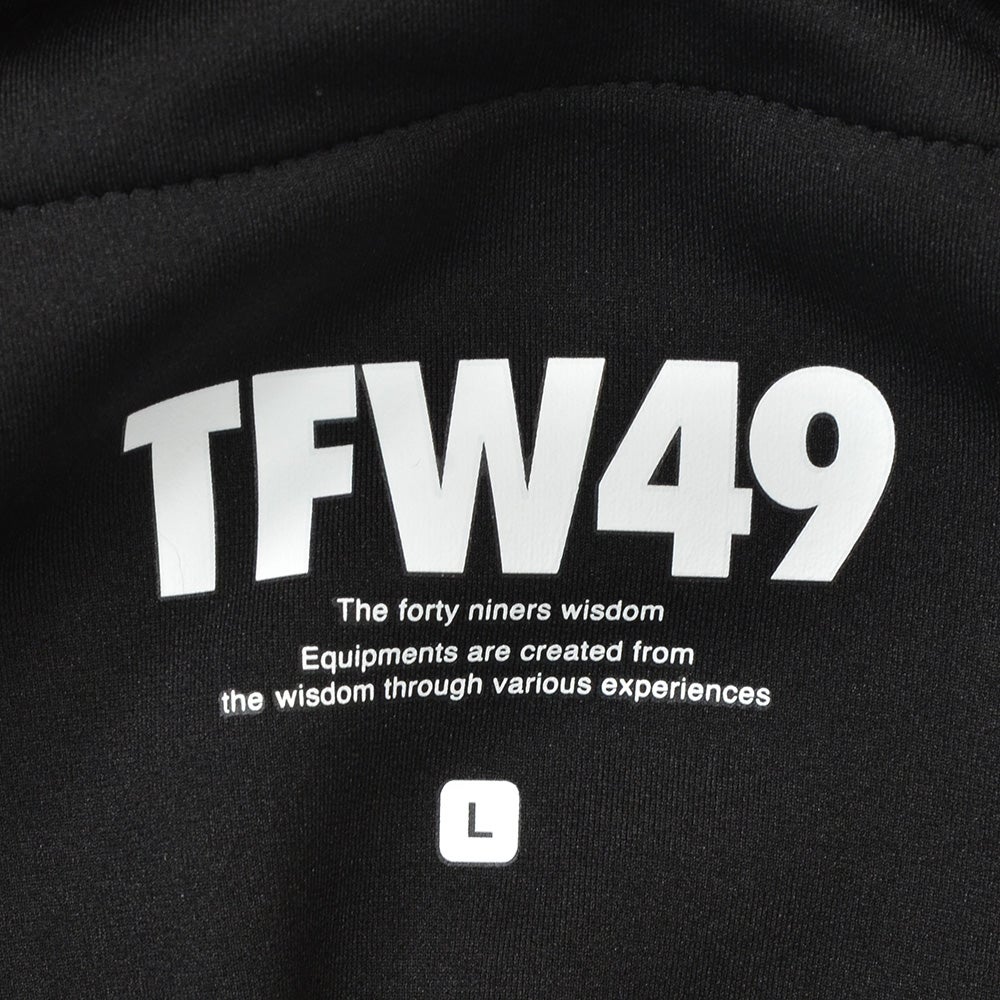 TFW49ティーエフダブリューフォーティーナイントラックパンツメンズジャージーパンツブラック黒配色パターン異素材切り替え2WAYキックバックUVカット吸水速乾多機能国内正規品でらでら公式ブランド