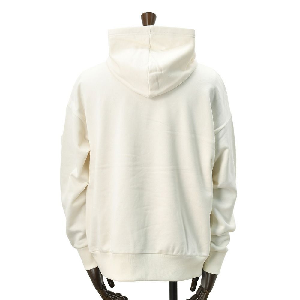 タトラスTATRASプルオーバーパーカーメンズスウェットパーカーAGULIAアギラオフホワイト白シルケットコットン裏パイル左袖エンボスロゴオーバーサイズ国内正規品でらでら公式ブランド