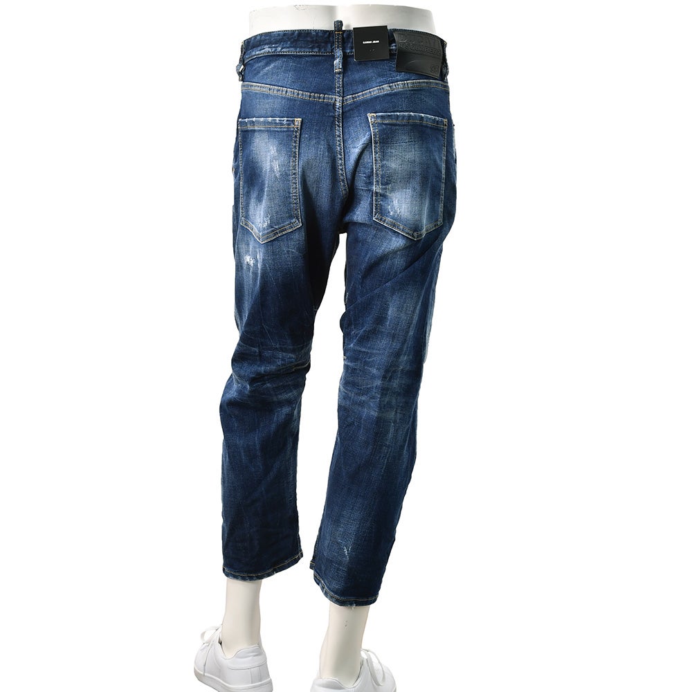 ディースクエアードDSQUARED2ダメージデニムメンズDUCATIコラボKawaiiJeansモデルコットンインディゴブルーウォッシュ国内正規品でらでら公式ブランド