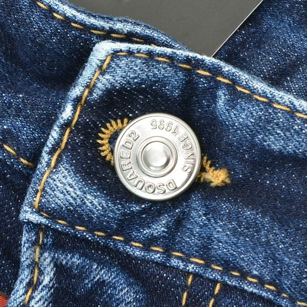 ディースクエアードDSQUARED2ダメージデニムメンズDUCATIコラボKawaiiJeansモデルコットンインディゴブルーウォッシュ国内正規品でらでら公式ブランド