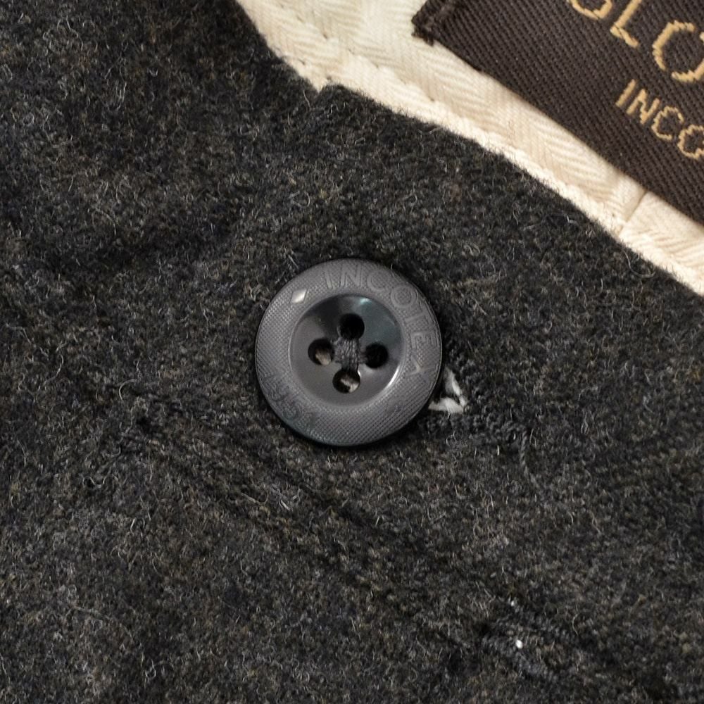 インコテックスINCOTEXウールスラックスメンズ100番ウールポリエステル混紡チャコールグレーノープリーツフランネル国内正規品でらでら公式ブランド