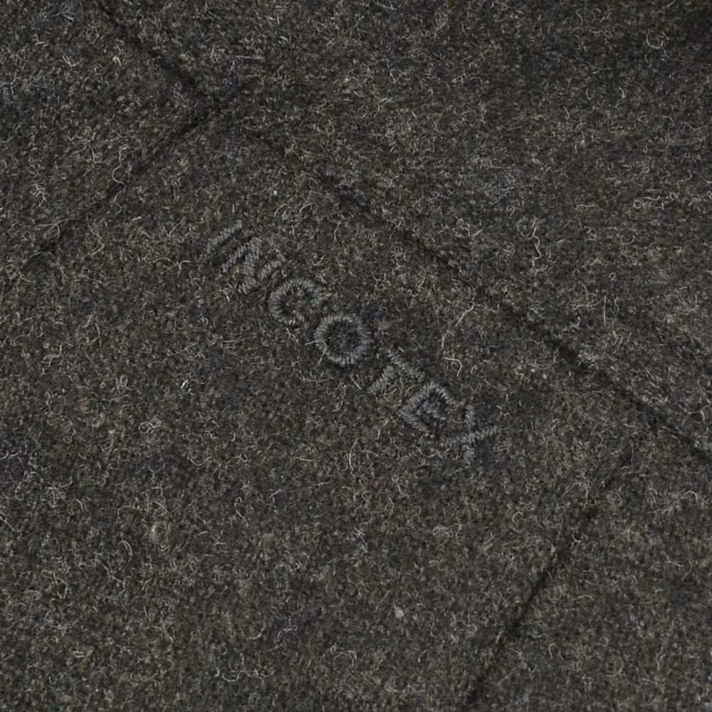 インコテックスINCOTEXウールスラックスメンズ100番ウールポリエステル混紡チャコールグレーノープリーツフランネル国内正規品でらでら公式ブランド