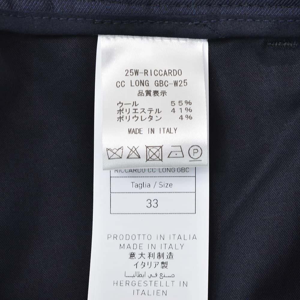ビーエイブルBEABLEテーパードスラックスメンズイージーパンツRICCARDOリカルドウォッシャブルウール生地ネイビー紺1プリーツストレッチツイル国内正規品でらでら公式ブランド