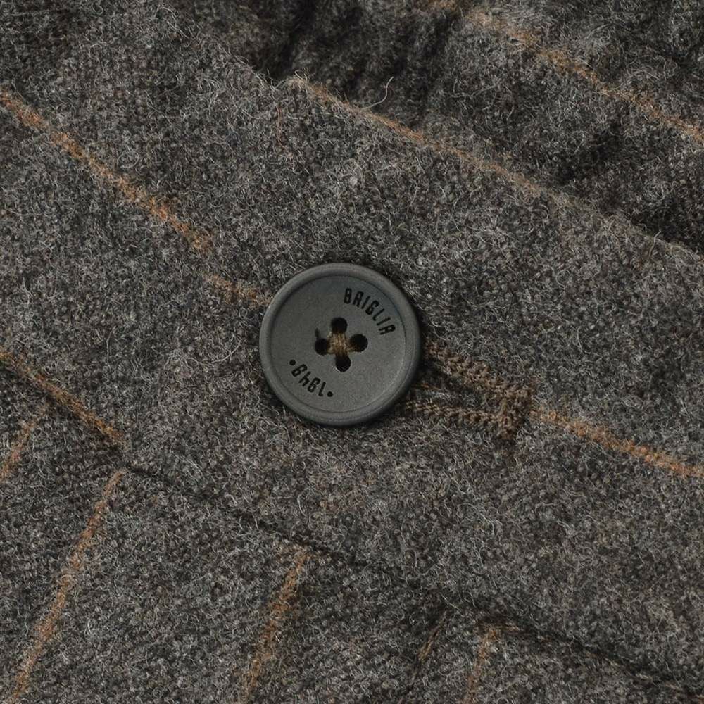 ブリリアBRIGLIA1949イージースラックスメンズストライプ柄パンツMONTREALPモントレアルアクティブメリノウールチャコール×ブラウンリラックステーパードバックシャーリング仕様国内正規品でらでら公式ブランド