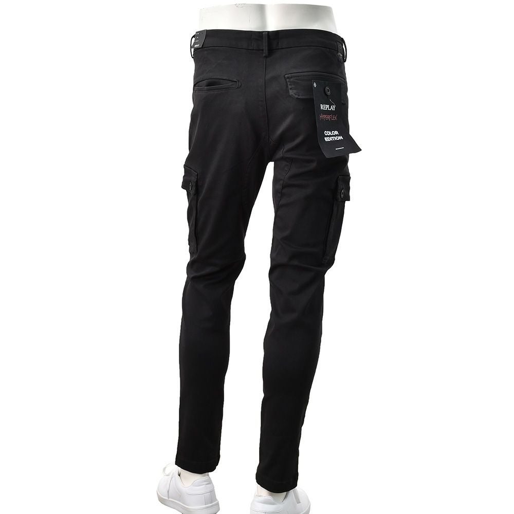 リプレイREPLAYカーゴパンツメンズストレッチパンツJAANモデルHyperflexハイパーフレックスシリーズブラック黒10.5オンススリムフィット国内正規品でらでら公式ブランド