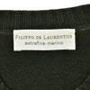 フィリッポデローレンティスFILIPPODELAURENTIISクルーネックニットメンズミドルゲージ製品染めエクストラファインメリノウールダークオリーブリブ仕様10ゲージ国内正規品でらでら公式ブランド