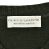 フィリッポデローレンティスFILIPPODELAURENTIISクルーネックニットメンズミドルゲージ製品染めエクストラファインメリノウールダークオリーブリブ仕様10ゲージ国内正規品でらでら公式ブランド