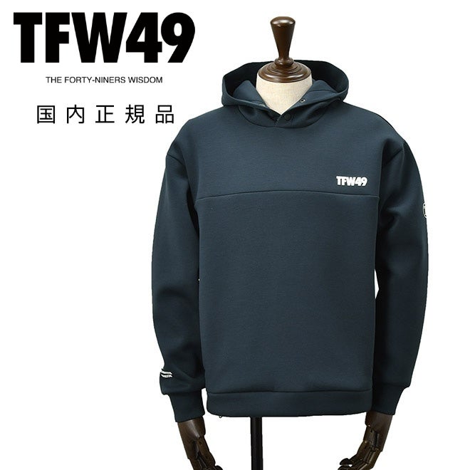 TFW49ティーエフダブリューフォーティーナインプルオーバーパーカーメンズフーディーダンボールニット素材ネイビー紺オーバーサイズシルキータッチゴルフ国内正規品でらでら公式ブランド