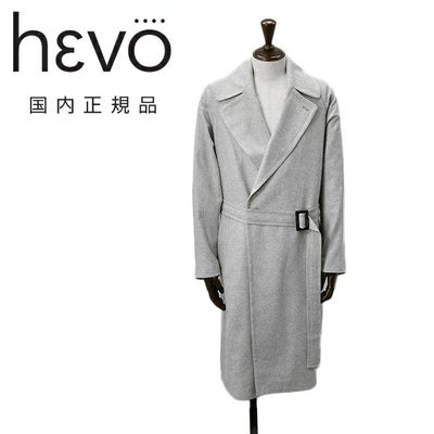 【ポイント8倍11/119:59まで】イーヴォHEVOベルテッドコートメンズタイロッケンBRINDISIブリンディジダブルブレストテクノウールライトグレーラグランスリーブリラックスフィット国内正規品でらでら公式ブランド