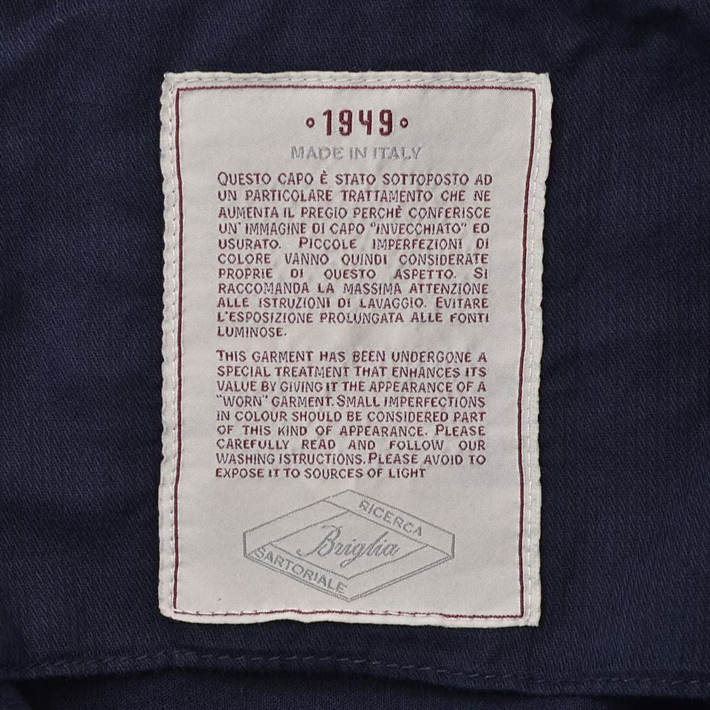 ブリリアBRIGLIA1949細畝コーデュロイパンツメンズコットンスラックスBG03モデルネイビー紺ノープリーツテーパードシルエット3点留めフロント国内正規品でらでら公式ブランド