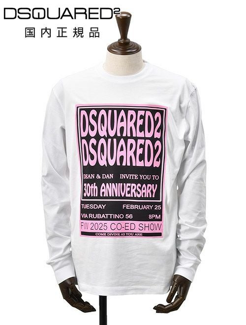 【新品】ディースクエアード チロプリント 長袖Tシャツ16Y DSQUARED2（ディースクエアード） Tシャツ メンズ ロンT 長袖 ロゴ