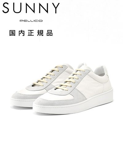 ペリーコサニーPELLICOSUNNYレザースニーカーメンズレースアップシューズM009モデルゴートレザーホワイト白ジャーマントレーナーTRAVISトラヴィスソール国内正規品でらでら公式ブランド