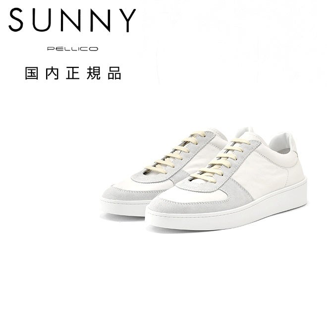 ペリーコサニーPELLICOSUNNYレザースニーカーメンズレースアップシューズM009モデルゴートレザーホワイト白ジャーマントレーナーTRAVISトラヴィスソール国内正規品でらでら公式ブランド