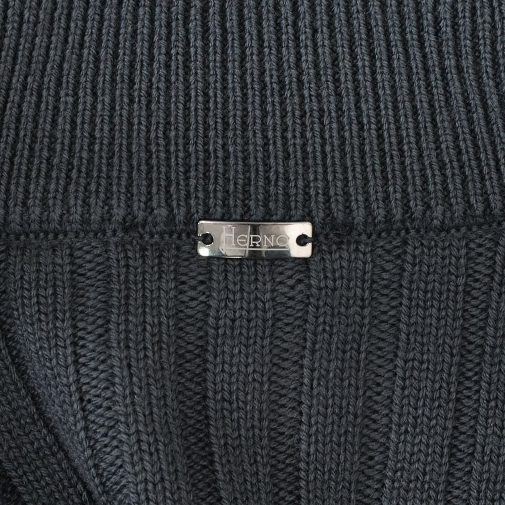 【ポイント8倍11/119:59まで】ヘルノHERNOハイブリッドダウンメンズダウンジャケットフィッシャーマンリブネイビー紺切り替えデザイン後身頃ニットスタンドネックシルバーパーツ国内正規品でらでら公式ブランド