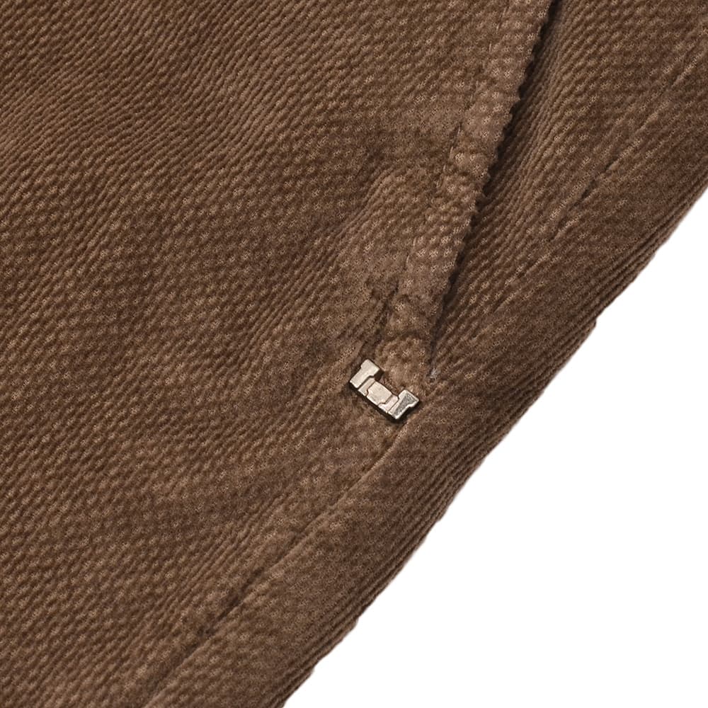 アントレアミENTREAMIS細畝コーデュロイパンツメンズコットンスラックス8188モデルブラウン茶スリムテーパードガーメントダイアイコンパッチ国内正規品でらでら公式ブランド