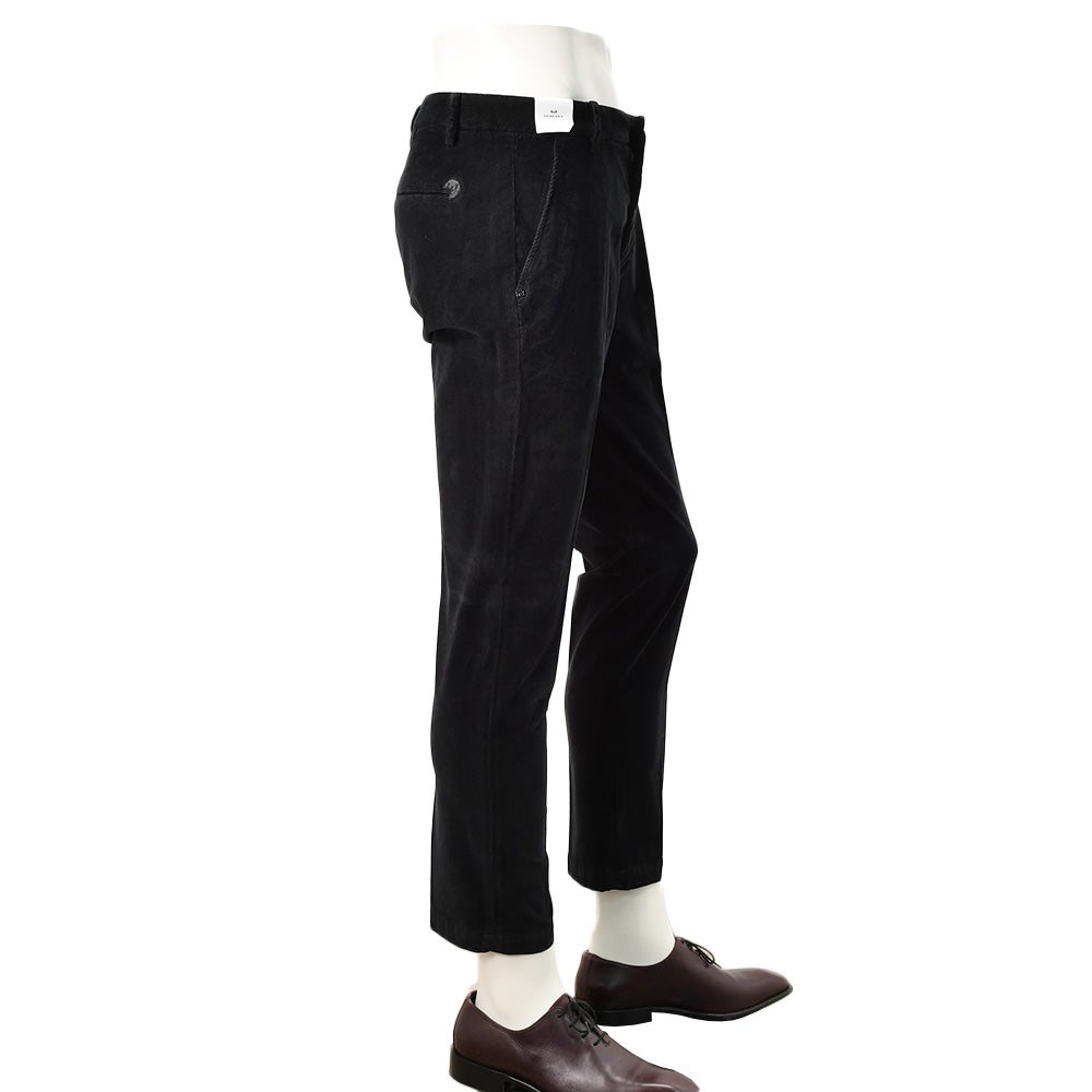 アントレアミENTREAMIS細畝コーデュロイパンツメンズコットンスラックス8188モデルブラック黒スリムテーパードガーメントダイアイコンパッチ国内正規品でらでら公式ブランド