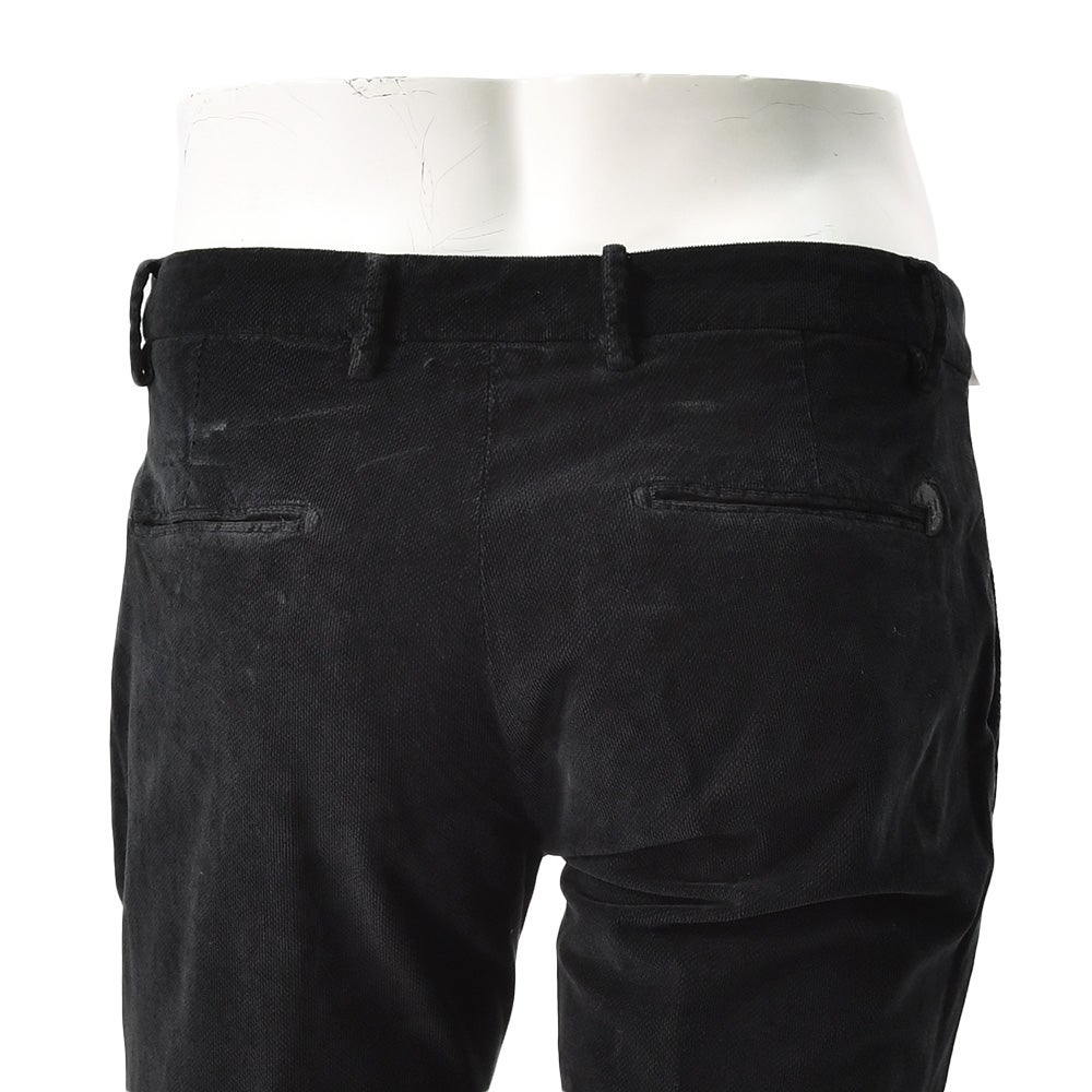 アントレアミENTREAMIS細畝コーデュロイパンツメンズコットンスラックス8188モデルブラック黒スリムテーパードガーメントダイアイコンパッチ国内正規品でらでら公式ブランド