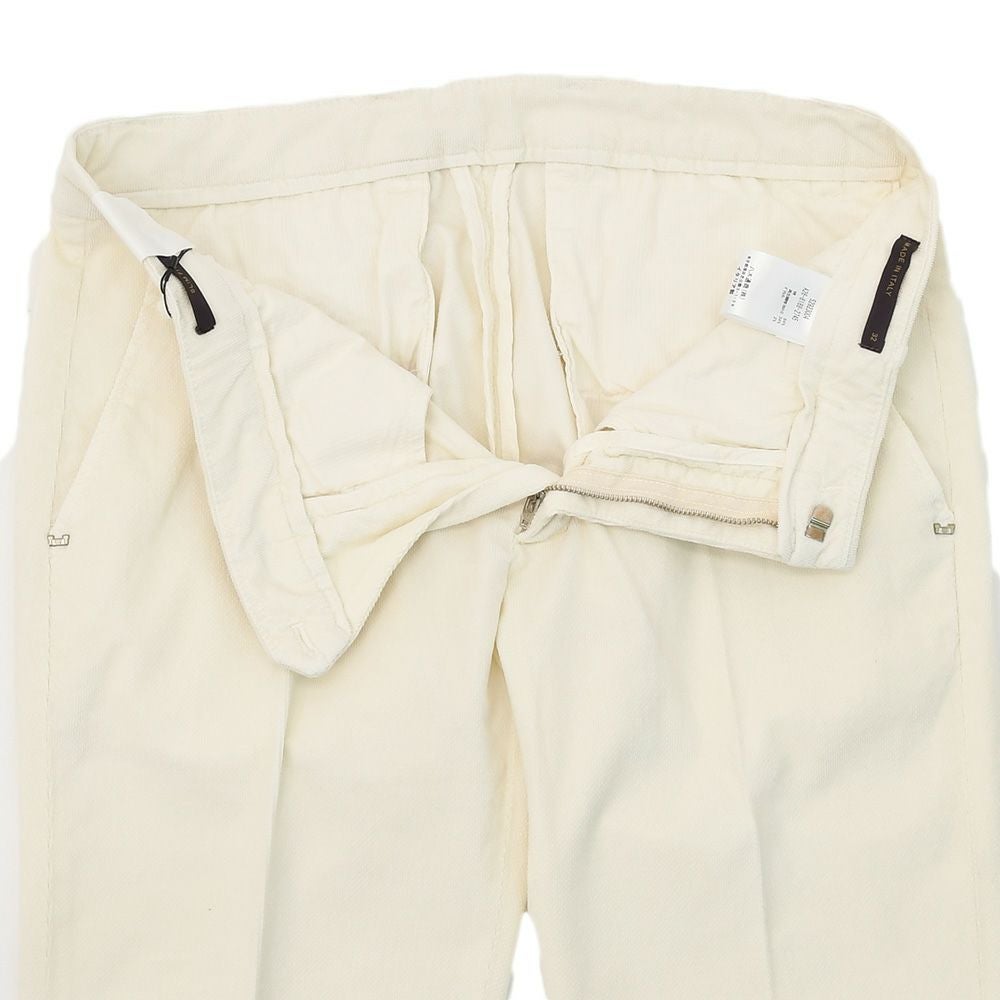 アントレアミENTREAMIS細畝コーデュロイパンツメンズコットンスラックス8188モデルオフホワイト白スリムテーパードガーメントダイアイコンパッチ国内正規品でらでら公式ブランド