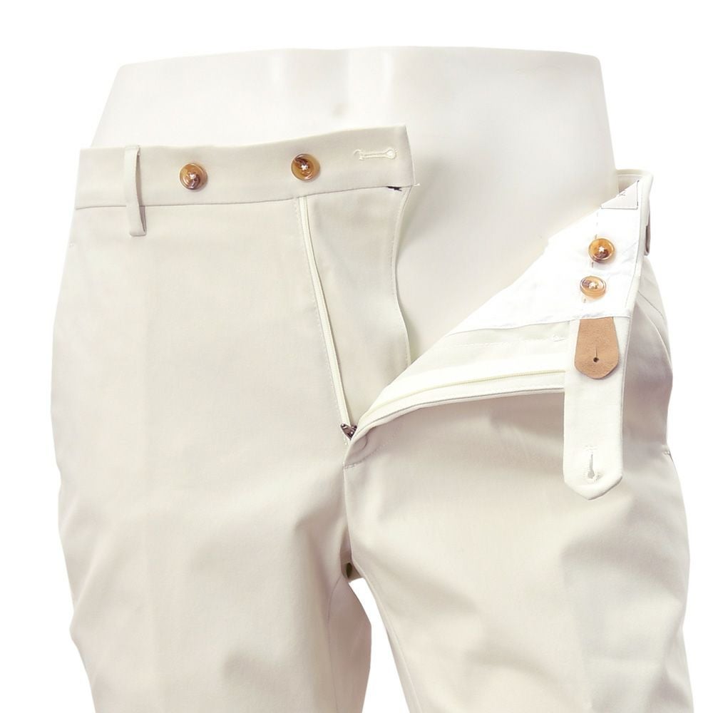 ベルウィッチBERWICHチノスラックスメンズコットンパンツMORELLOモレッロ当店別注オフホワイト白ノープリーツ先染めツイル生地スリムテーパード3点留めフロント国内正規品でらでら公式ブランド