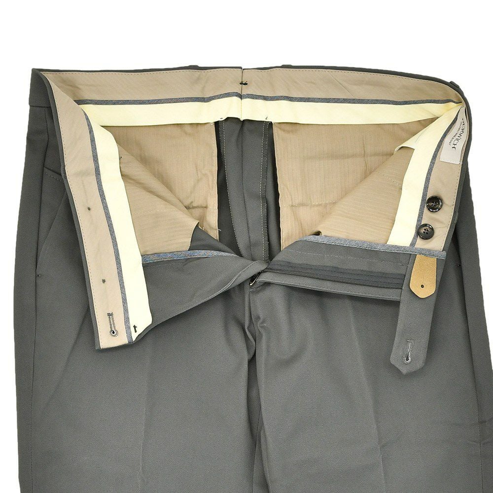 ベルウィッチBERWICHチノスラックスメンズコットンパンツMORELLOモレッロ当店別注グレーノープリーツ先染めツイル生地スリムテーパード3点留めフロント国内正規品でらでら公式ブランド