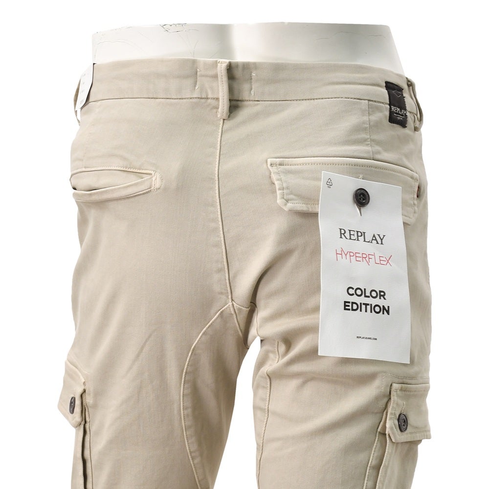 リプレイREPLAYカーゴパンツメンズストレッチパンツJAANモデルHyperflexハイパーフレックスシリーズグレージュ10.5オンススリムフィット国内正規品でらでら公式ブランド
