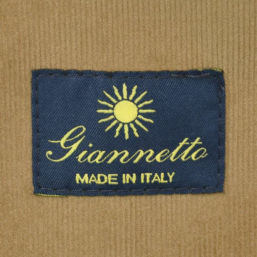 ジャンネットGIANNETTOシャツジャケットメンズCORALLOコラッロシリーズ細畝コーデュロイ生地ブラウン茶シングル2つ釦背抜き仕様イタリア製国内正規品でらでら公式ブランド