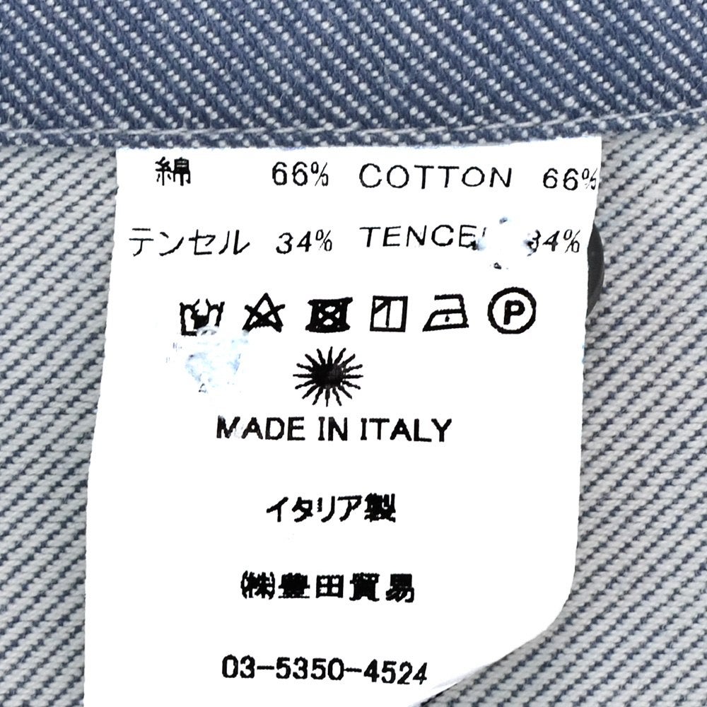 ジャンネットGIANNETTOサファリシャツメンズ長袖シャツALPHAモデルコットンシャンブレーブルーウォッシュリラックスシルエットイタリア製国内正規品でらでら公式ブランド