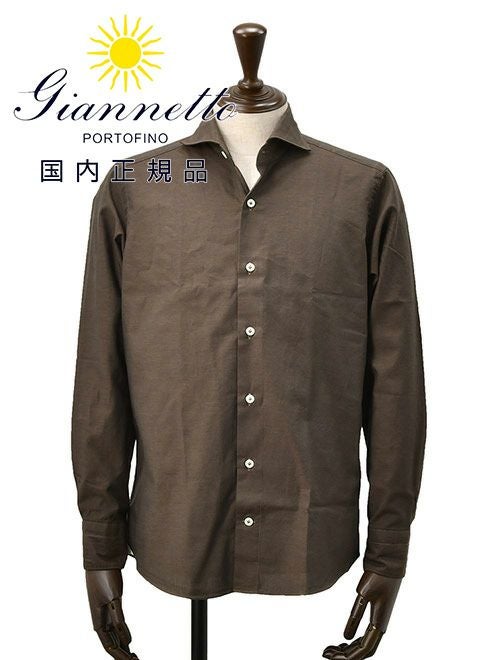 ジャンネット GIANNETTO 長袖カジュアルシャツ メンズ リネン生地