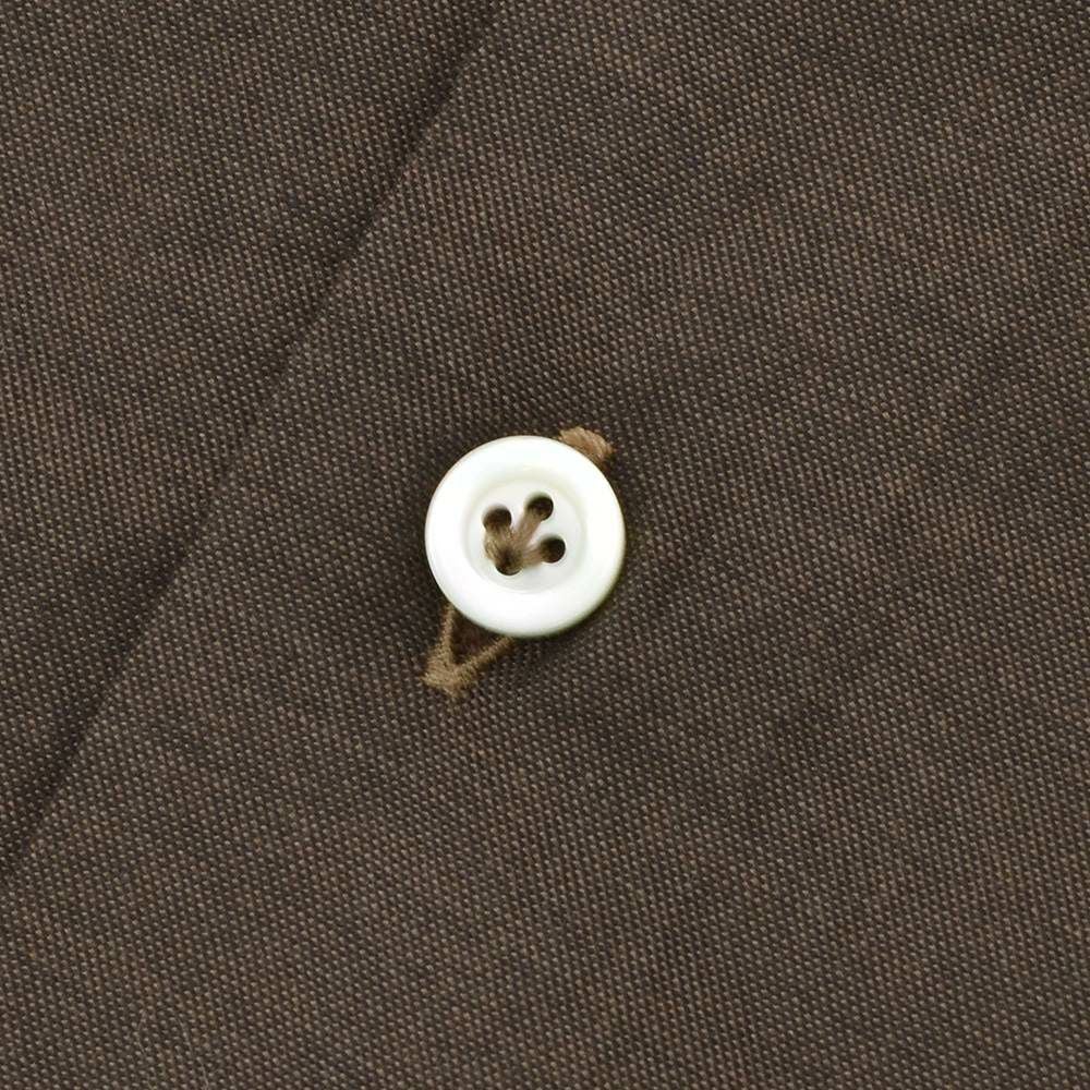 ジャンネットGIANNETTO長袖シャツメンズカラーシャンブレー生地コットン100％ヴィンチフィットVINCIFITブラウン茶ホリゾンタル襟イタリア製国内正規品でらでら公式ブランド