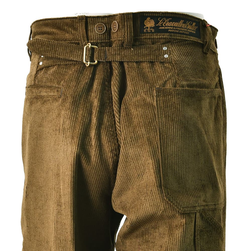 ルトラヴァイユールガリスLETRAVAILLEURGALLICEワークパンツメンズコーデュロイパンツLEPANTALONコットンリネンブラウン茶バックアジャスタールーズシルエット国内正規品でらでら公式ブランド