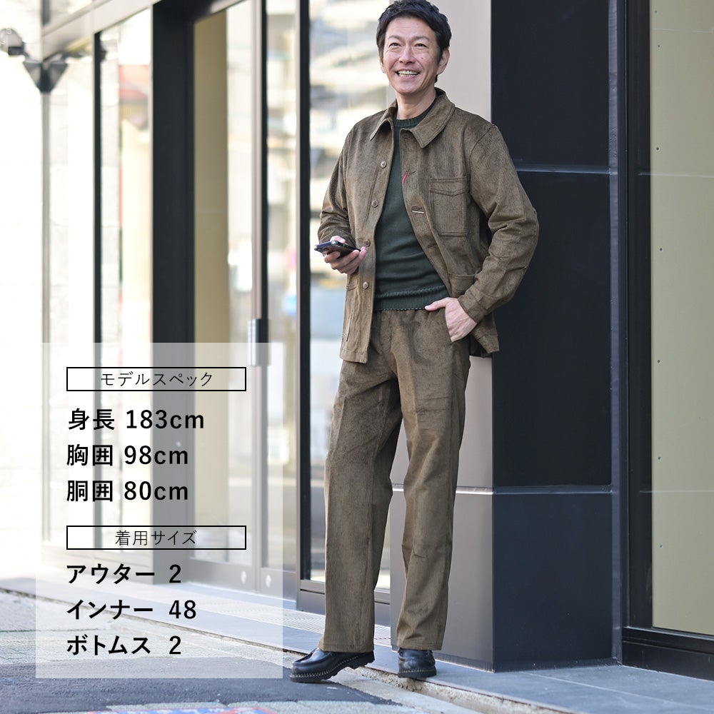 ルトラヴァイユールガリスLETRAVAILLEURGALLICEワークパンツメンズコーデュロイパンツLEPANTALONコットンリネンブラウン茶バックアジャスタールーズシルエット国内正規品でらでら公式ブランド
