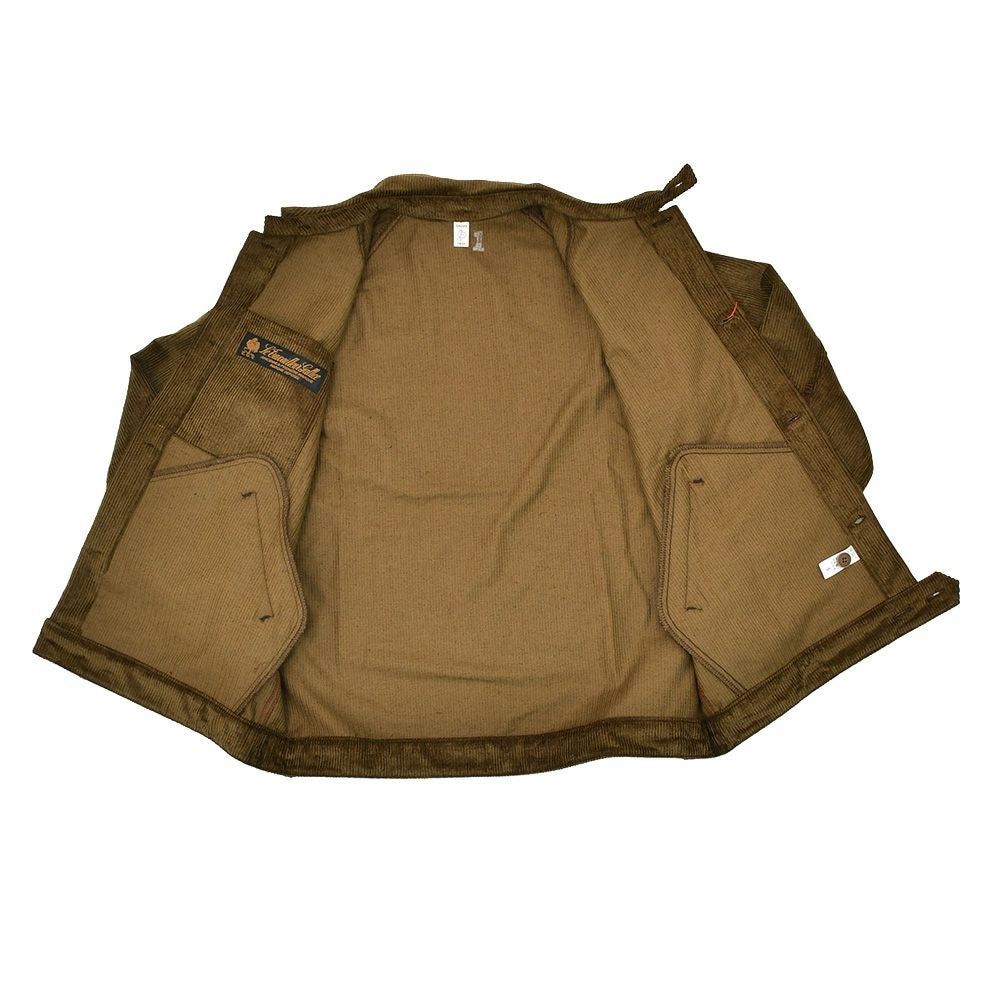 ルトラヴァイユールガリスLETRAVAILLEURGALLICEワークジャケットメンズコーデュロイブルゾンLEBLOUSONRAIEコットンリネンブラウン茶ラグランスリーブ裾アジャスター国内正規品でらでら公式ブランド