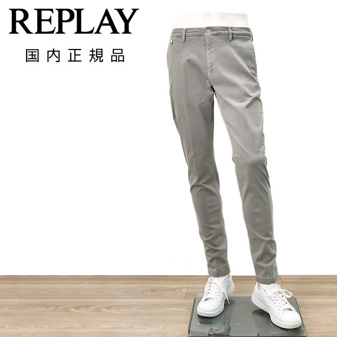 リプレイREPLAYカラーデニムメンズBENNIベニーモデルHyperflexハイパーフレックスシリーズコットンストレッチグレーレギュラーフィットミドルオンス10.5オンス国内正規品でらでら公式ブランド