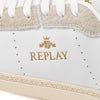 リプレイREPLAYレザースニーカーメンズレースアップシューズPiperDualパイパーデュアルカーフレザーホワイト白ブランドレタリングプリントフラットラバーソールパンチング国内正規品でらでら公式ブランド