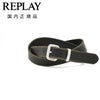 リプレイREPLAYレザーベルトメンズ水牛革ベルトバッファローレザーブラック黒ロゴデザインシルバーバックル3cm幅プレゼントギフト長さ調節不可国内正規品でらでら公式ブランド