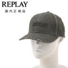 リプレイREPLAYベースボールキャップメンズ帽子ヘビーウォッシュドコットンツイルブラックウォッシュ黒ブランドロゴ刺繍ダメージ加工6パネル調節アジャスタープレゼントギフト国内正規品でらでら公式ブランド