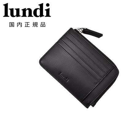ルンディlundiジップアラウンド型財布メンズコンパクトウォレットWALDOフルグレインレザーブラック黒ベジタブルタンニンなめし加工小銭入れカード収納国内正規品でらでら公式ブランド