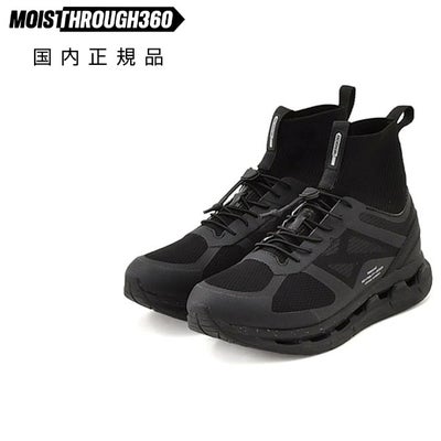 モイスルー360MOISTHROUGH360防水ハイカットスニーカーメンズレースアップシューズVENTIRISHIヴェンティリスハイリサイクルメッシュ素材ブラック黒通気防水機能搭載でらでら公式ブランド
