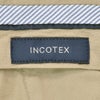 インコテックスINCOTEXチノスラックスメンズコットンパンツ30型ストレッチコットンツイル生地グレージュスリムフィットガーメントダイノープリーツ国内正規品でらでら公式ブランド