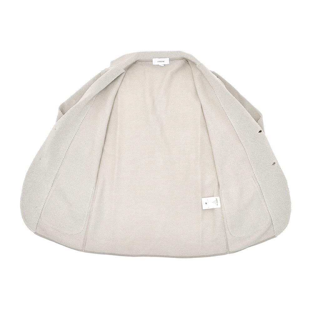 ラルディーニLARDINIニットジャケットメンズ2つ釦シングルフロントCNJLJM70バーズアイ柄コットン100%ライトグレーカーディガンブート二エール付国内正規品でらでら公式ブランド