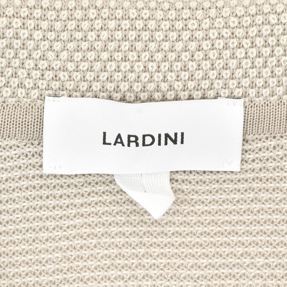 ラルディーニLARDINIニットジャケットメンズ2つ釦シングルフロントCNJLJM70バーズアイ柄コットン100%ライトグレーカーディガンブート二エール付国内正規品でらでら公式ブランド