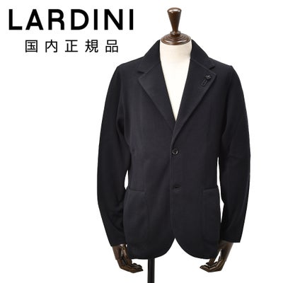 ラルディーニLARDINIニットジャケットメンズ2つ釦シングルフロントCNCJLJM56コットン100%ミラノリブブラック黒カーディガンブート二エール付国内正規品でらでら公式ブランド