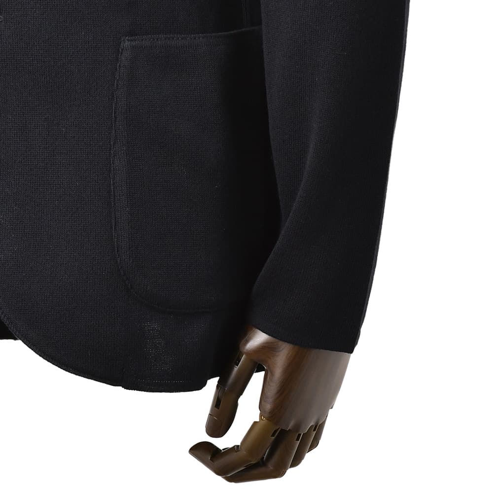 ラルディーニLARDINIニットジャケットメンズ2つ釦シングルフロントCNCJLJM56コットン100%ミラノリブブラック黒カーディガンブート二エール付国内正規品でらでら公式ブランド