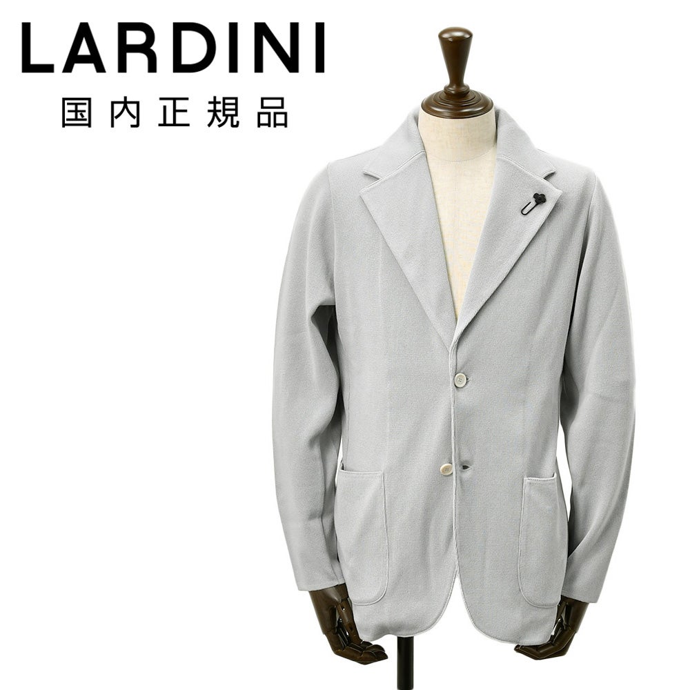 ラルディーニLARDINIニットジャケットメンズ2つ釦シングルフロントCNCJLJM56コットン100%ミラノリブライトグレーカーディガンブート二エール付国内正規品でらでら公式ブランド
